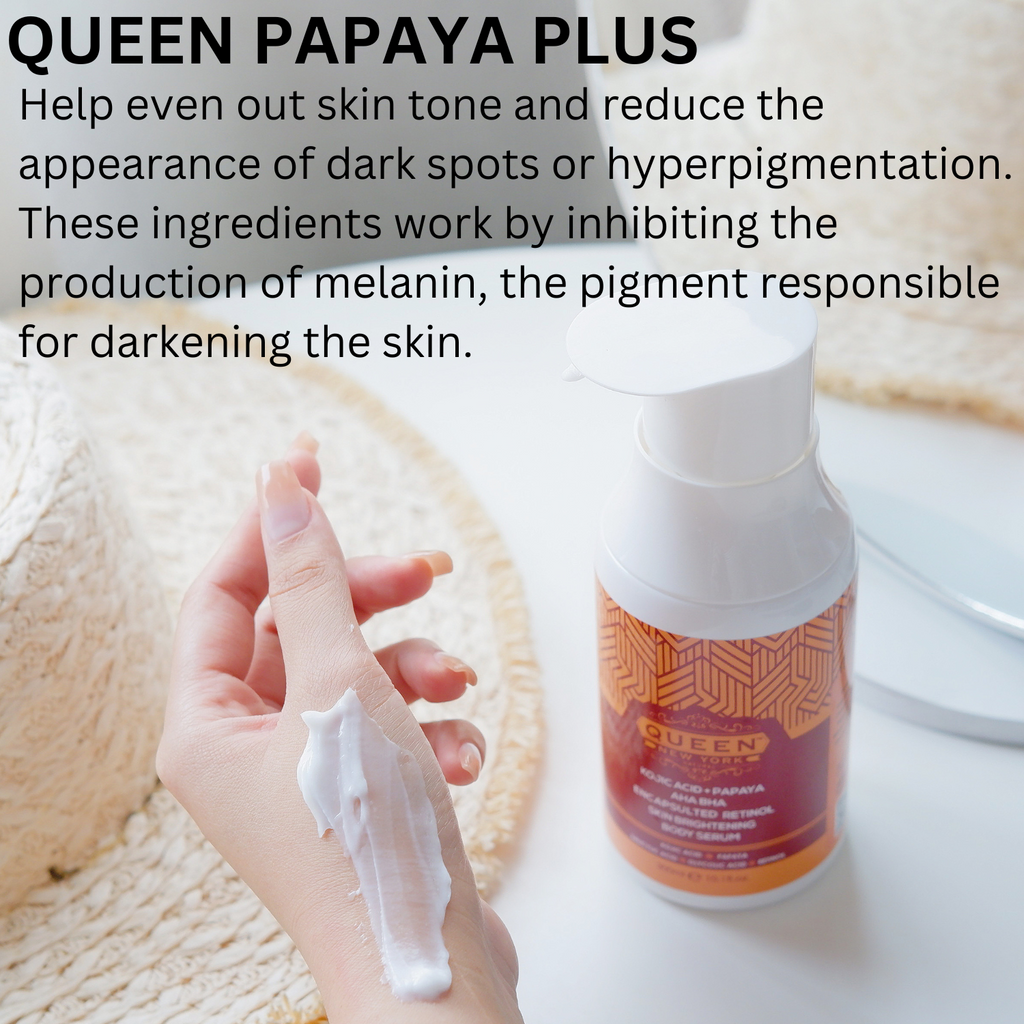 PACK OF 2 QUEEN PAPAYA PLUS | Kojic Acid+Papaya AHA BHA Plus Encapsulated RETINOL Multi-Bright Body Serum fast-absorbing texture by QUEEN NATURAL NEW YORK