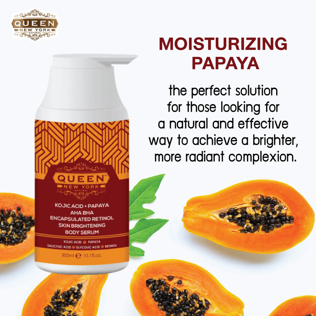 PACK OF 2 QUEEN PAPAYA PLUS | Kojic Acid+Papaya AHA BHA Plus Encapsulated RETINOL Multi-Bright Body Serum fast-absorbing texture by QUEEN NATURAL NEW YORK